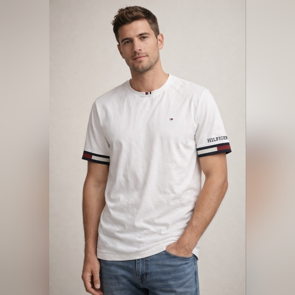 Tommy Hilfiger White Short Sleeve Tee - Picture 1 of 7